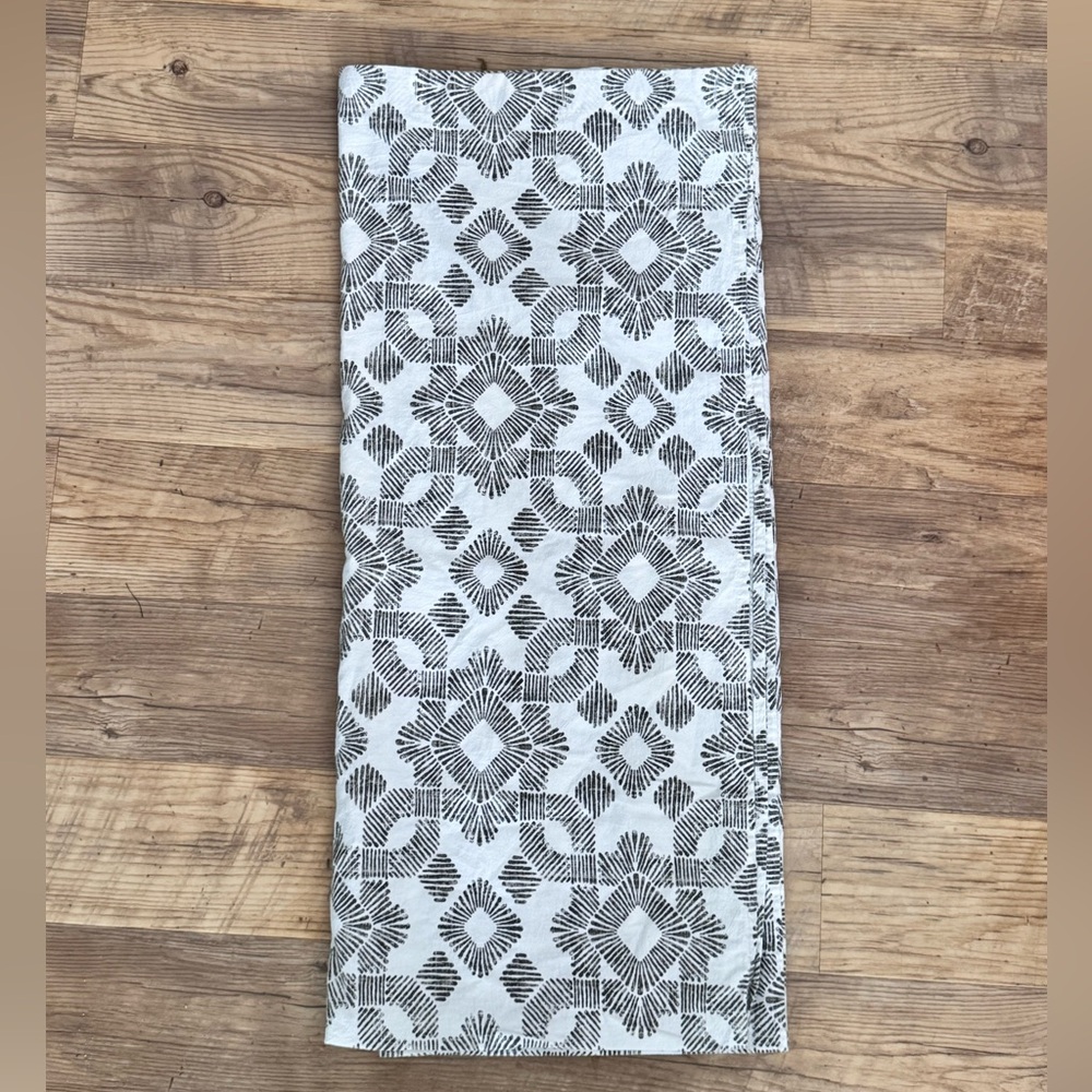 Threshold Black and White Patterned Shower Curtain 66”x76”
